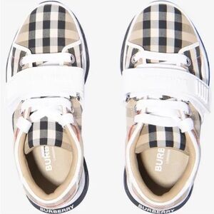 Burberry Kids Plaid Sneakers - Black and White